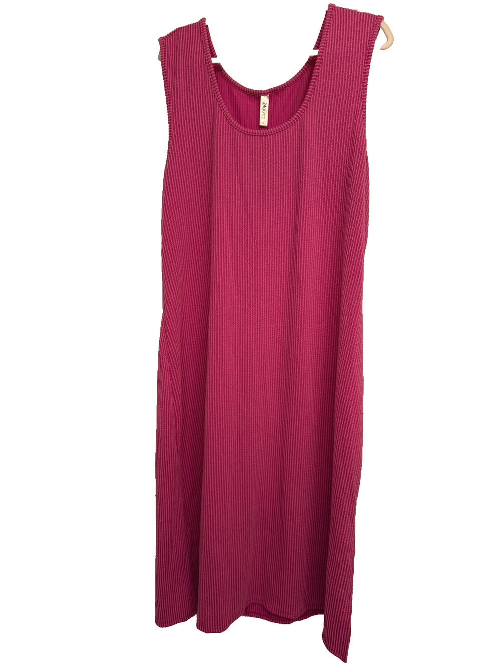 24seven Plus Size Sleeveless ribbed knit sweater dress Pink Size 3X 3326